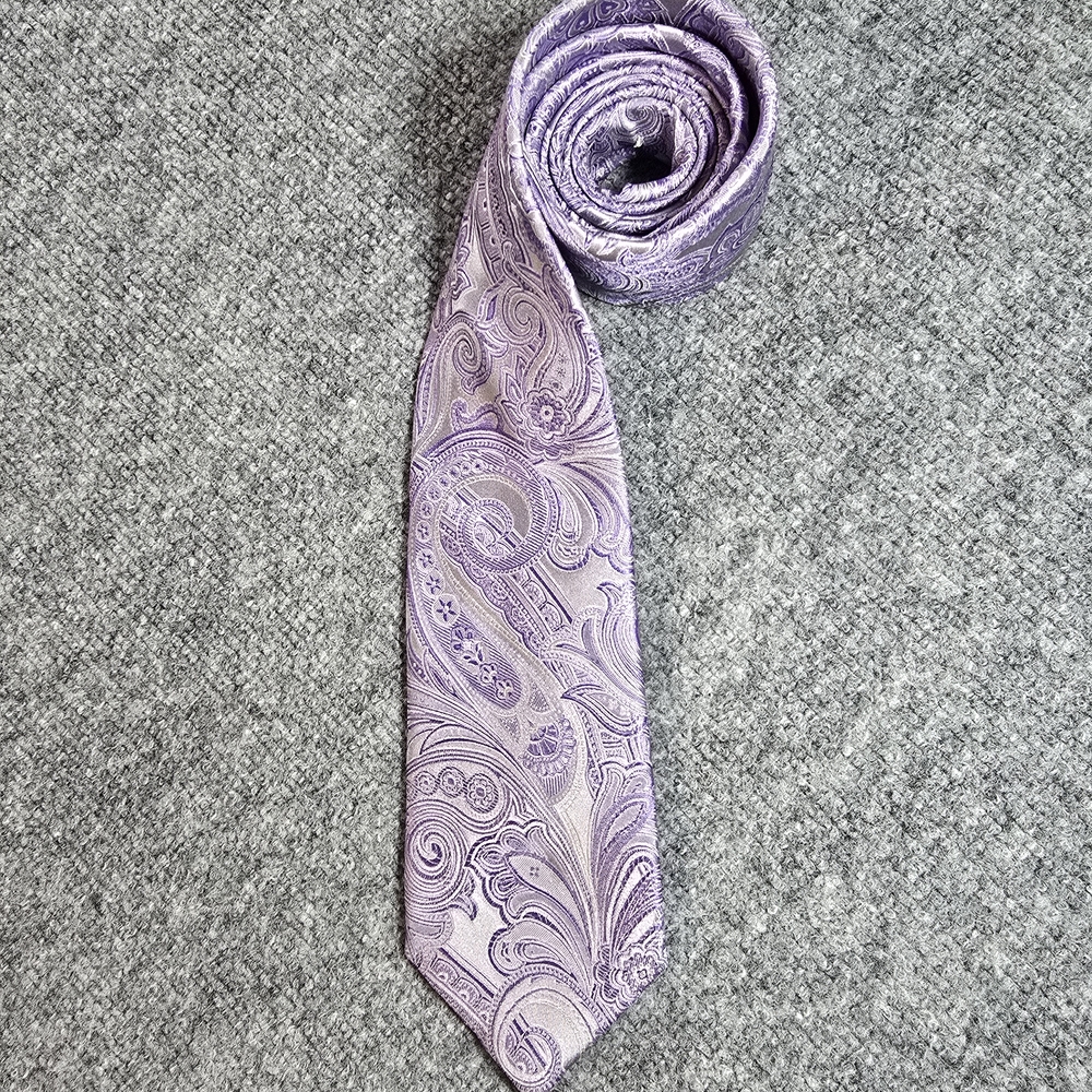 Countess Mara Lavender Paisley Silk Tie Mens Classic Luxury Necktie